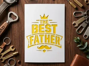 Fathers Day Cutout Card Greeting card v17