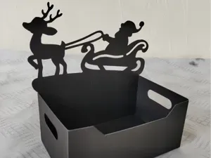 Santa in Sleigh Box Display Papercut