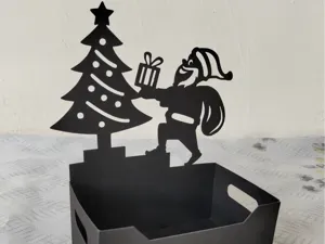 Santa and Gift Box Display Papercut