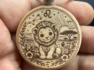 Cute Baby Leo Zodiac Sign Engraving