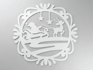 Santa Sleigh and Deer Vintage