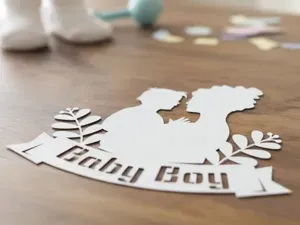 Mom and Baby Boy Papercut
