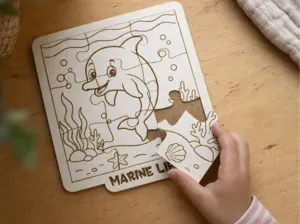 Marine Life Dolphin Wooden Puzzle for Kids