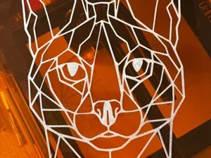 Low-poly serval for wall decorations