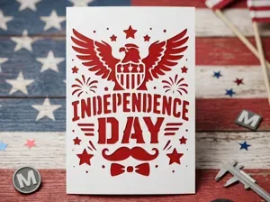 Independence Day Cutout Card Greeting card v8