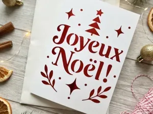 Merry Christmas Cutout Card Greeting card v4FRENCH