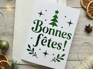 Merry Christmas Cutout Card Greeting card v5FRENCH