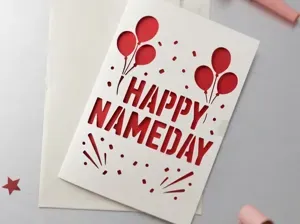 Happy Nameday Cutout Card Greeting card v10