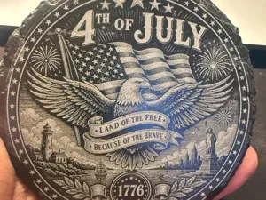 4th of July Slate Engraving Coaster