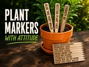 Laser Cut Sassy Plant Sticks (Short or long)