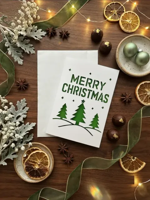 Merry Christmas Cutout Card Greeting card v10 — Фото 2 из 4