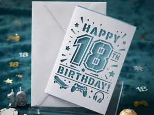 Happy Birthday 18th Cutout Card Greeting card v48