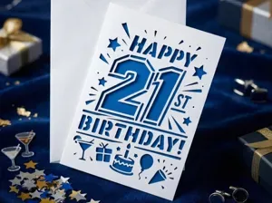 Happy Birthday 21st Cutout Card Greeting card v49