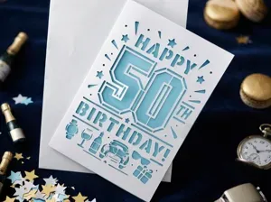 Happy Birthday 50th Cutout Card Greeting card v52