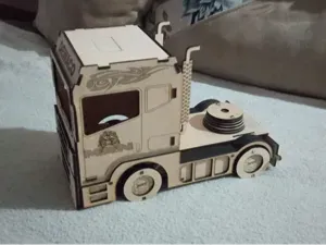 Laser Cut Wooden Semi-Truck Model