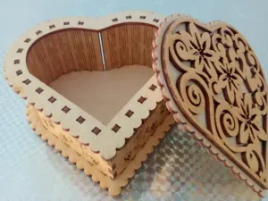 Large Laser Cut Heart Box with Intricate Lace Lid