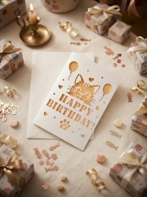 Happy Birthday Cutout Card Greeting card v37 — Image 2 of 4