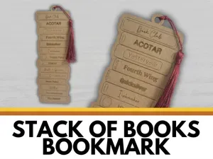 Stack of Books Bookmark | Laser Cut Chipboard