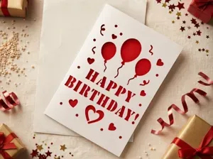 Happy Birthday Cutout Card Greeting card v40