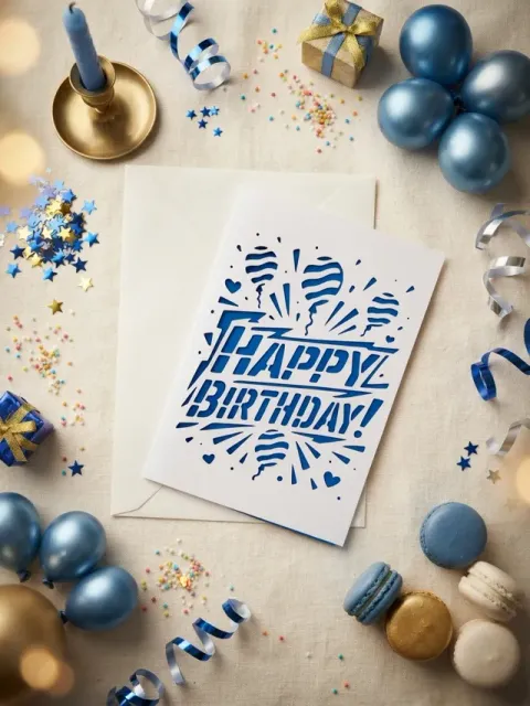 Happy Birthday Cutout Card Greeting card v46 — Фото 2 из 4