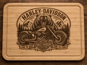 Harley-Davidson Chopper & Roaring Bear