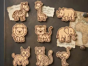 Set Calamite Animali Safari - Laser Cut Magnets