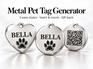 Custom Metal Pet Tag with QR Code