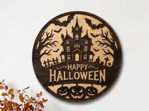 Spooky Layered Halloween Wall Art Sign