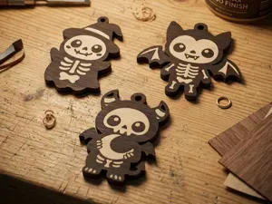 Kawaii Halloween Monster Charms Set