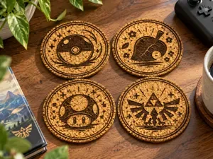 Nintendo Inspired Cork Coasters – 4 Designs