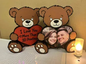 Valentine Teddy Bear with Heart -(Photo/Text/Love)