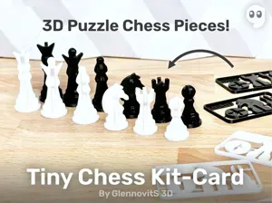 Tiny Chess Kit-Card (compact modern 3D puzzle set)