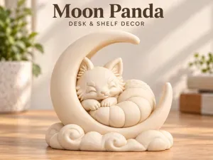 Moon Panda | Cute Desk & Shelf Decor