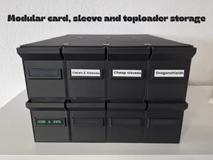 Modular card, sleeve and toploader storage