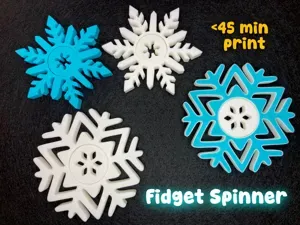 Snowflake Spinner Fidgets - Quick Print in Place