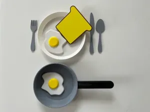 Fried egg and toast - kids kitchen food toys