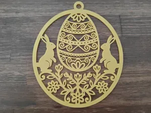 Intricate Easter Bunny & Egg Ornament