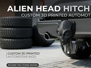 Alien Head Hitch Cover • Sci-Fi Truck Accessory