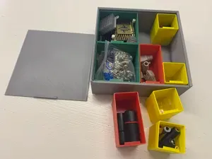 Stackable box with locking lid and inserts