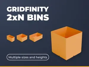 Gridfinity 2xN Bins - 5 Sizes, 4 Heights