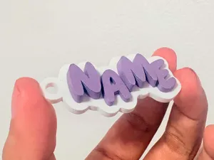 Customizable Wavy NameTag Keychain