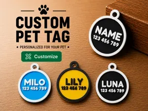 Circle-Shape Fully Custom Pet Tag