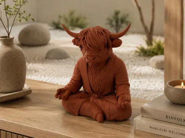 Figurine vache des Highlands zen