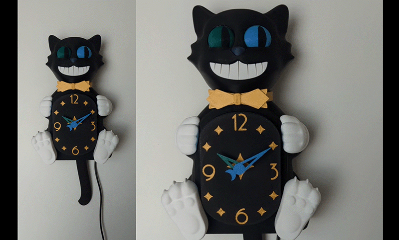 Kitty Cat Clock [Moving Eyes & Tail]
