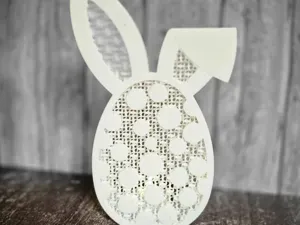 Polka Dot Easter Egg Bunny Ear LED Tealight Holder