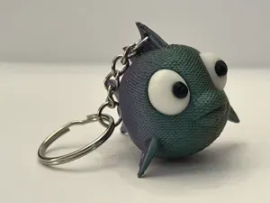 Articulated cute fish keychain