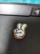 V sign crocs jibbitz charm