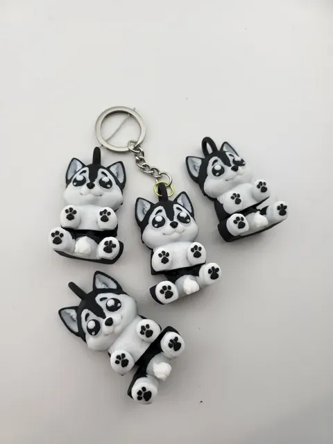 Husky Dog Articulated Keychain Flexi Toy Kawaii — Image 7 of 9