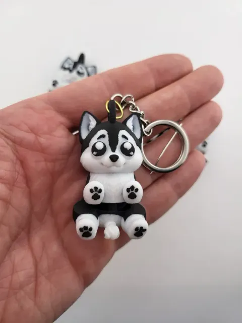 Husky Dog Articulated Keychain Flexi Toy Kawaii — Image 5 of 9