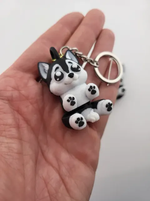 Husky Dog Articulated Keychain Flexi Toy Kawaii — Image 6 of 9